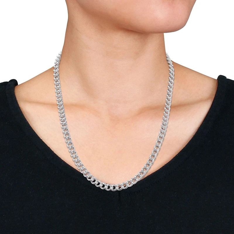 Miabella Sterling Silver Curb Link Necklace