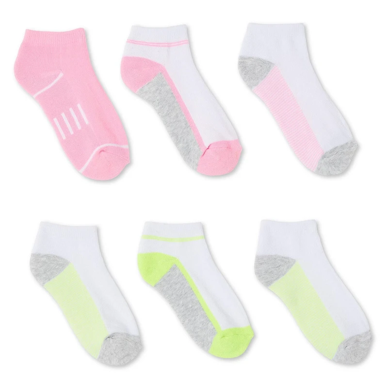 Lot de 6 paires socquettes Athletic Works pour filles Pointures 11/2-3/6