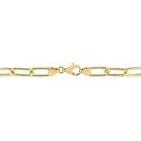 Miabella 18K Yellow Gold Plated Sterling Silver Paperclip Men's Bracelet