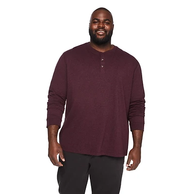 George Big Men's Long Sleeve Henley Tee