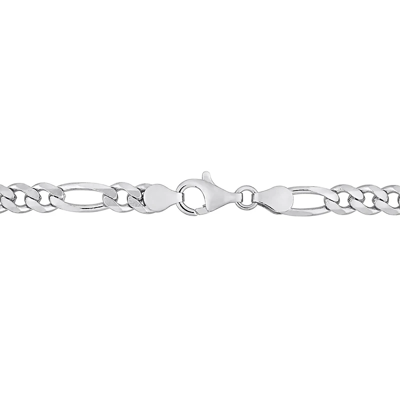 Miabella Sterling Silver Figaro Men's Bracelet