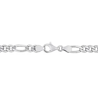 Miabella Sterling Silver Figaro Men's Bracelet