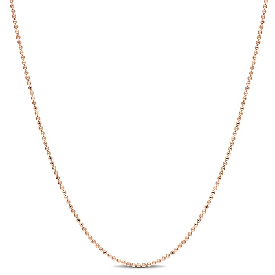 Miabella 18K Rose Gold Plated Sterling Silver Ball Chain Necklace