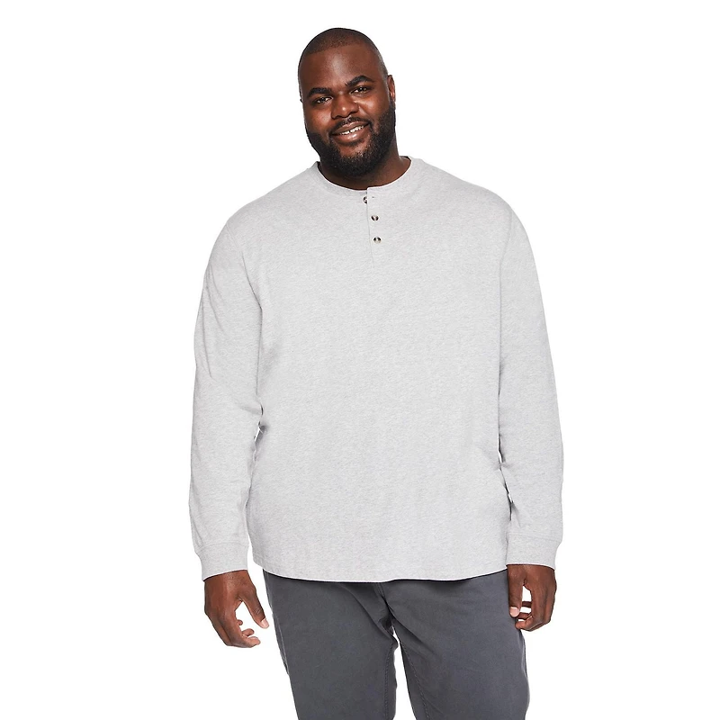 George Big Men's Long Sleeve Henley Tee