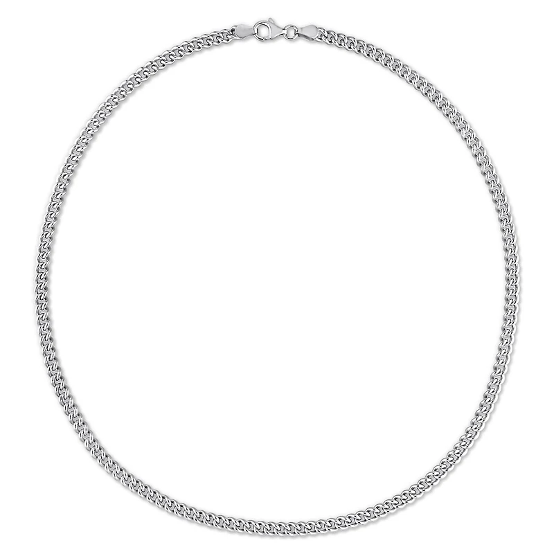 Collier en chaîne à maille plate de Miabella en argent sterling