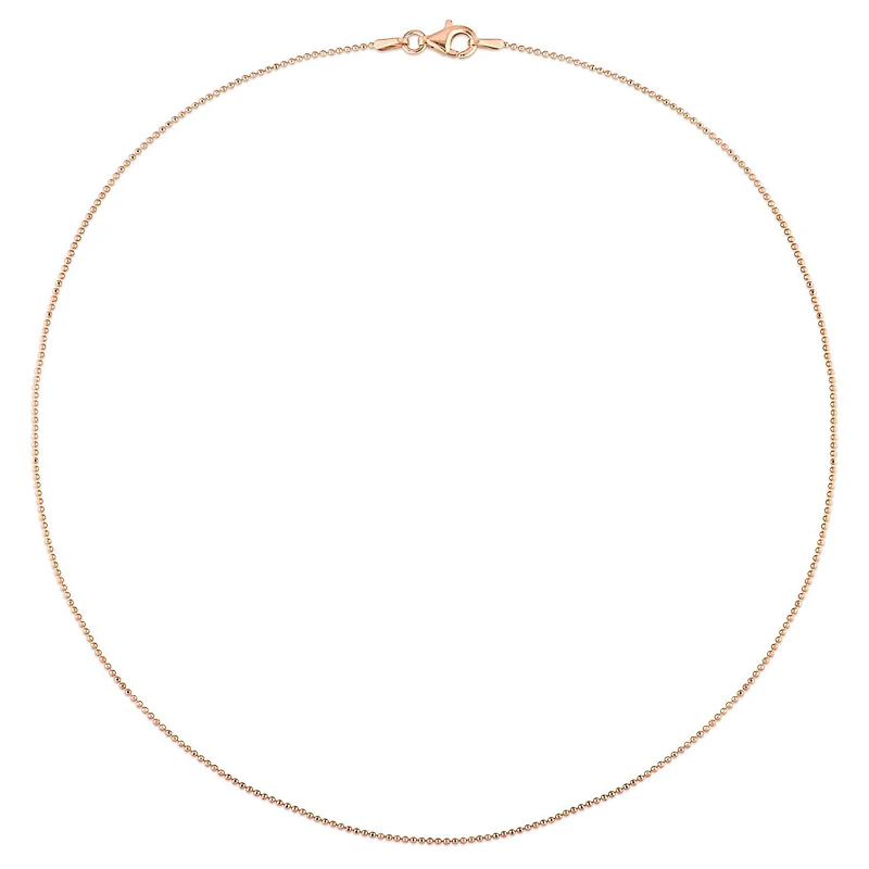 Miabella 18K Rose Gold Plated Sterling Silver Ball Chain Necklace