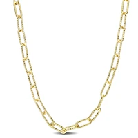 Miabella 18K Yellow Gold Plated Sterling Silver Paperclip Necklace