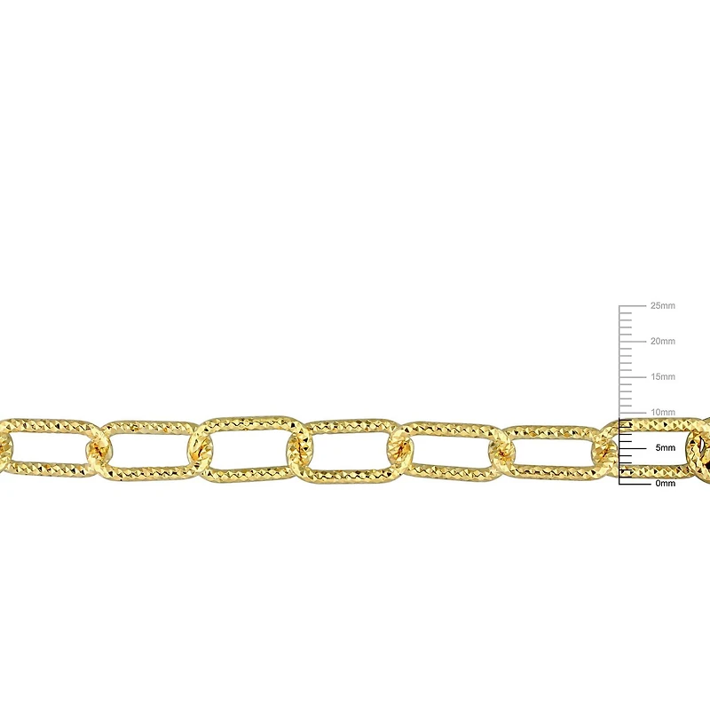 Miabella 18K Yellow Gold Plated Sterling Silver Paperclip Necklace