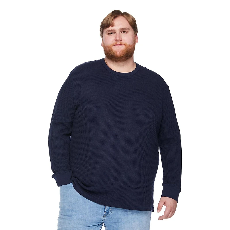 Chandail à encolure ras du cou en tricot gaufré George Plus pour hommes