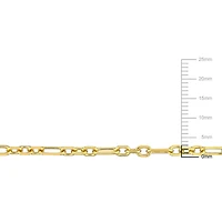 Miabella 18K Yellow Gold Plated Sterling Silver Diamond Cut Figaro Bracelet