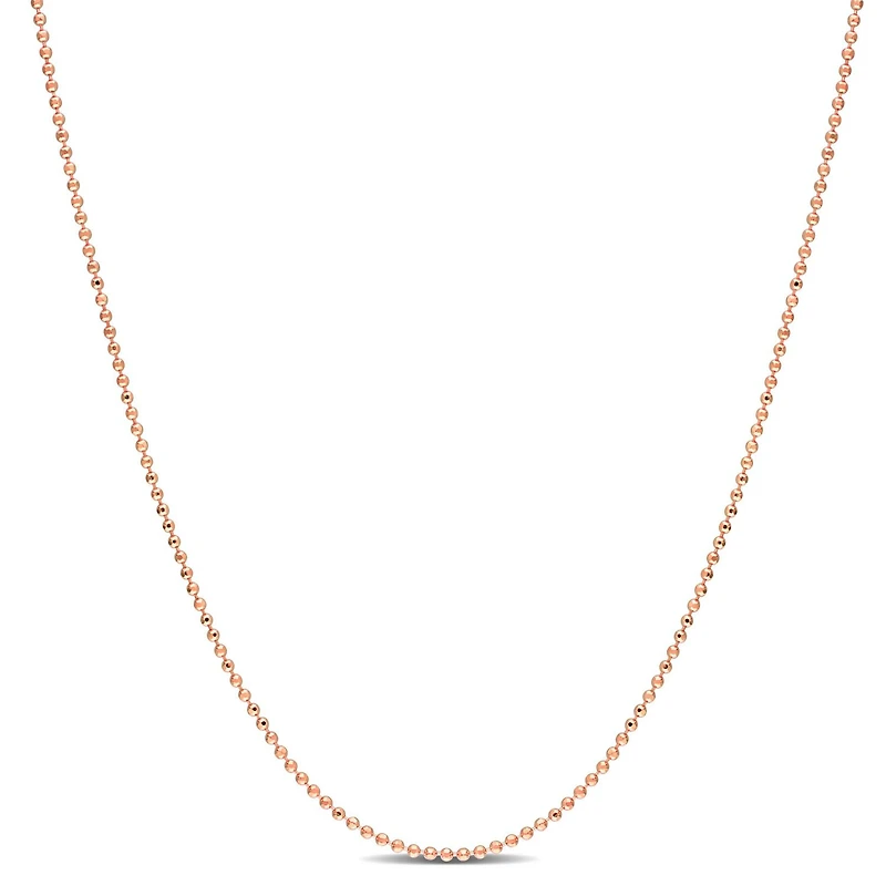 Collier en chaîne à bille de Miabella en argent sterling plaqué en or rose 18K