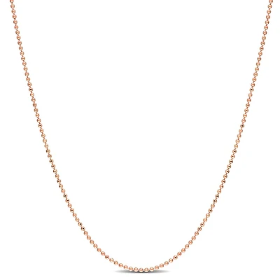 Collier en chaîne à bille de Miabella en argent sterling plaqué en or rose 18K