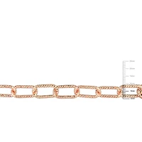 Miabella 18K Rose Gold Plated Sterling Silver Paperclip Necklace