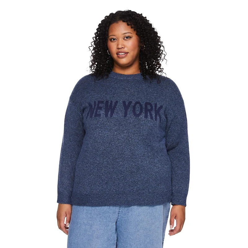 Chandail à encolure ras du cou George Plus pour femmes Tailles 1X-4X