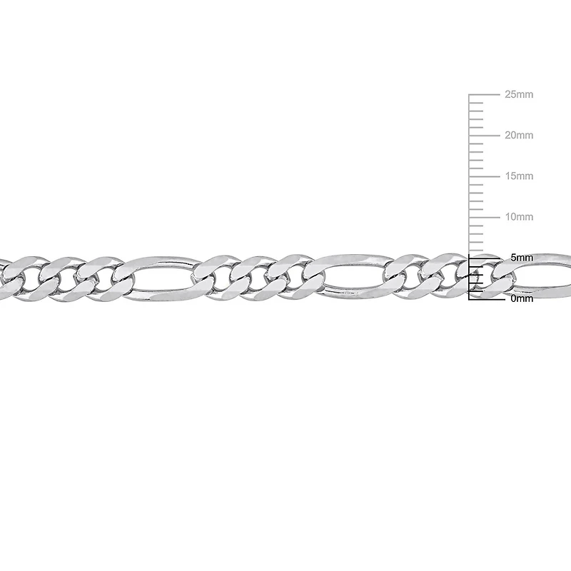 Miabella Sterling Silver Figaro Men's Bracelet