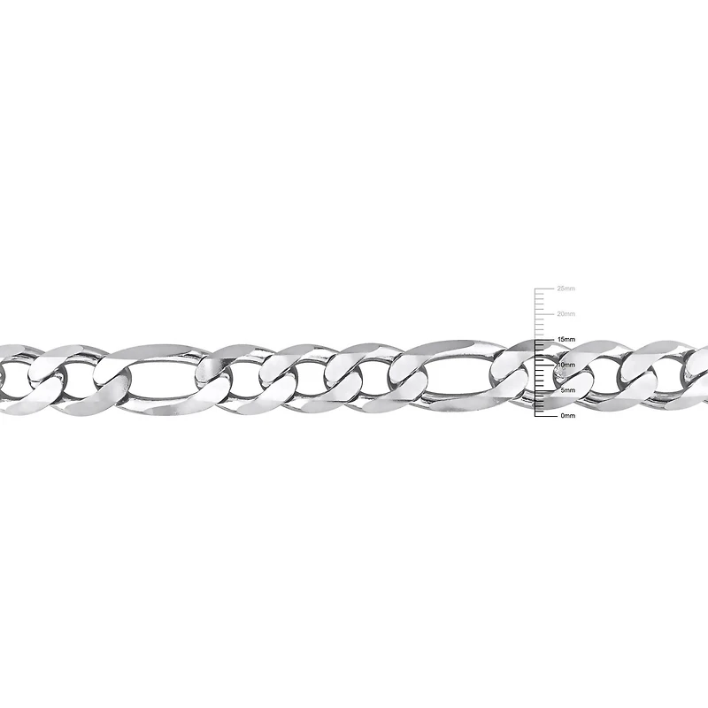 Miabella Sterling Silver Figaro Men's Bracelet