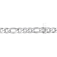 Miabella Sterling Silver Figaro Men's Bracelet