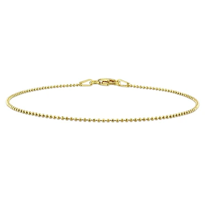 Bracelet en chaîne à bille de Miabella en argent sterling plaqué or jaune 18K