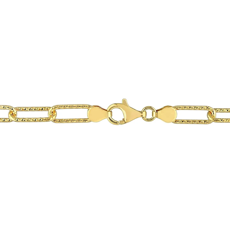 Collier trombone de Miabella en argent sterling plaqué or jaune 18K