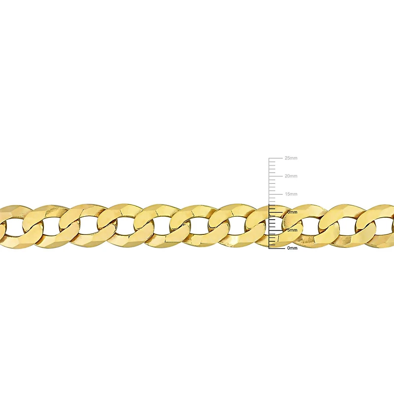 Bracelet en chaîne à maille plate pour homme de Miabella en argent sterling plaqué or jaune 18K