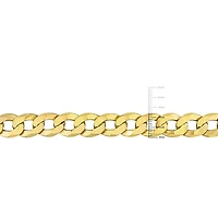 Bracelet en chaîne à maille plate pour homme de Miabella en argent sterling plaqué or jaune 18K
