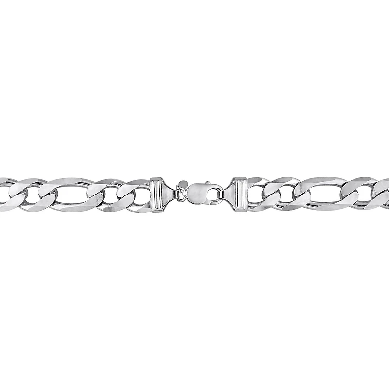 Miabella Sterling Silver Figaro Men's Bracelet