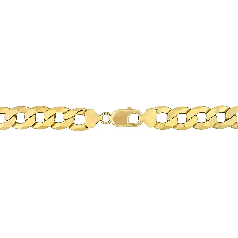 Bracelet en chaîne à maille plate pour homme de Miabella en argent sterling plaqué or jaune 18K