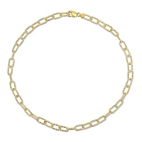 Miabella 18K Yellow Gold Plated Sterling Silver Paperclip Necklace