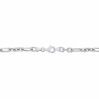 Miabella Sterling Silver Diamond Cut Figaro Men's Bracelet