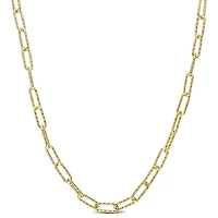 Miabella 18K Yellow Gold Plated Sterling Silver Paperclip Necklace