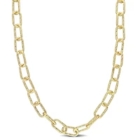 Miabella 18K Yellow Gold Plated Sterling Silver Paperclip Necklace