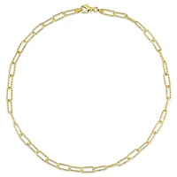 Miabella 18K Yellow Gold Plated Sterling Silver Paperclip Necklace
