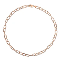 Miabella 18K Rose Gold Plated Sterling Silver Paperclip Necklace