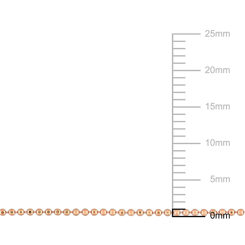 Miabella 18K Rose Gold Plated Sterling Silver Ball Chain Necklace