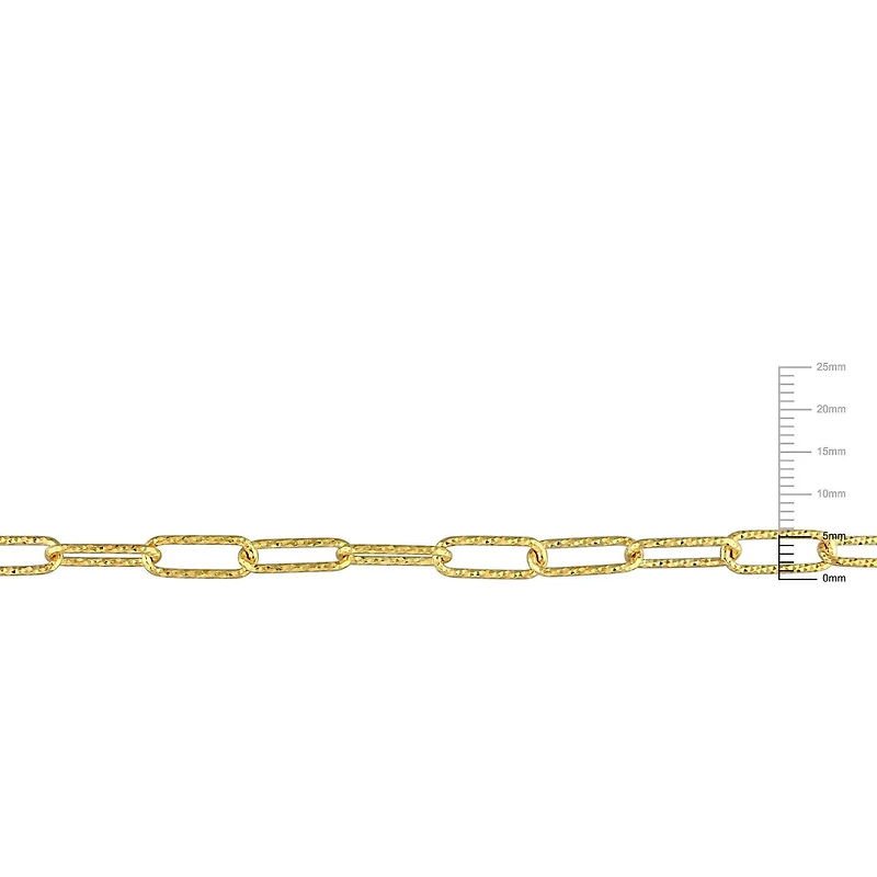 Miabella 18K Yellow Gold Plated Sterling Silver Paperclip Necklace