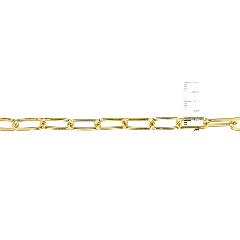 Miabella 18K Yellow Gold Plated Sterling Silver Paperclip Men's Bracelet
