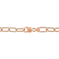 Miabella 18K Rose Gold Plated Sterling Silver Paperclip Necklace