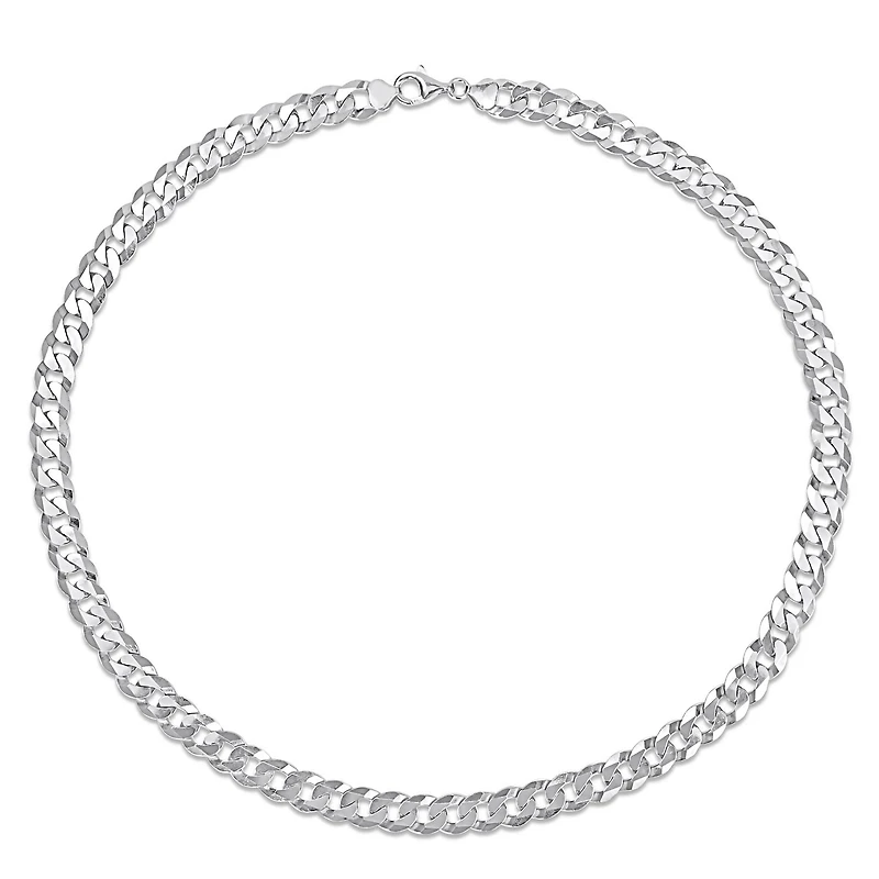 Miabella Sterling Silver Curb Link Necklace