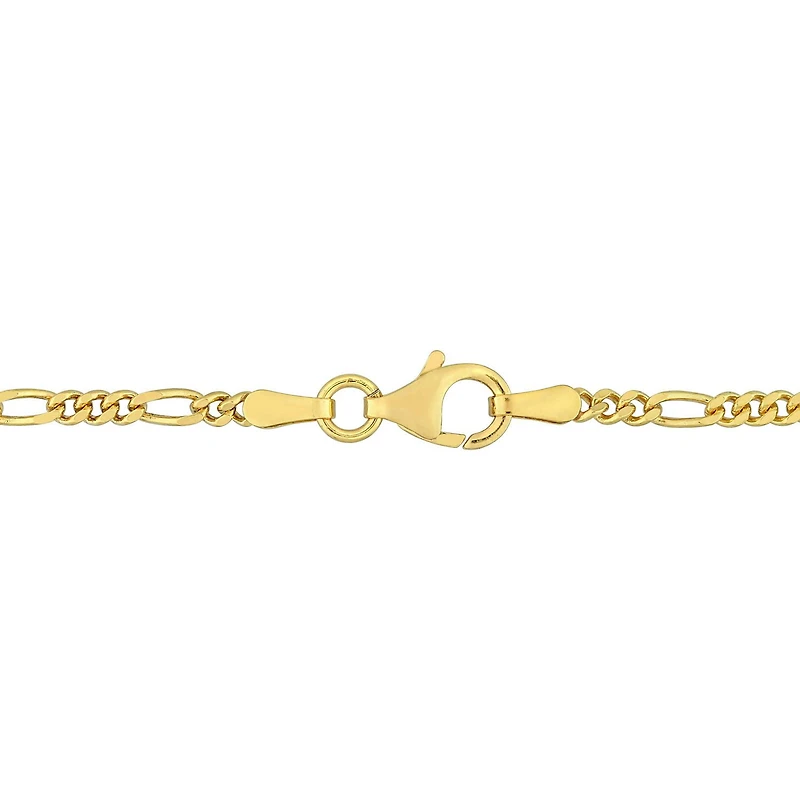 Miabella 18K Yellow Gold Plated Sterling Silver Figaro Necklace