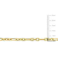 Collier rolo figaro de coupe diamant de Miabella en argent sterling plaqué or jaune 18K