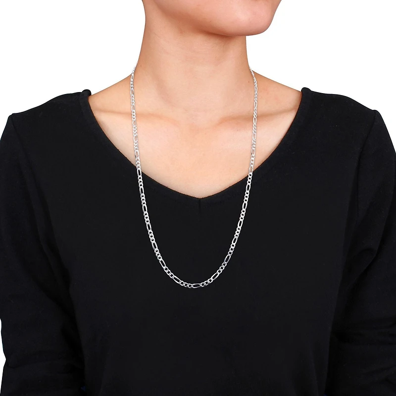 Miabella Sterling Silver Figaro Necklace