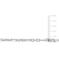 Miabella Sterling Silver Diamond Cut Figaro Rolo Necklace