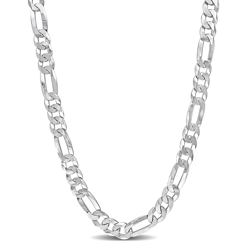 Miabella Sterling Silver Figaro Flat Necklace