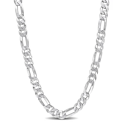 Miabella Sterling Silver Figaro Flat Necklace