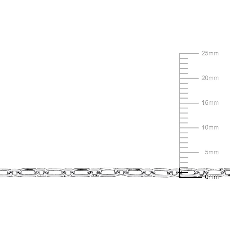 Miabella Sterling Silver Diamond Cut Figaro Rolo Chain Necklace
