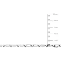 Miabella Sterling Silver Diamond Cut Figaro Rolo Chain  Necklace