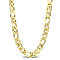 Miabella 18K Yellow Gold Plated Sterling Silver Figaro Necklace
