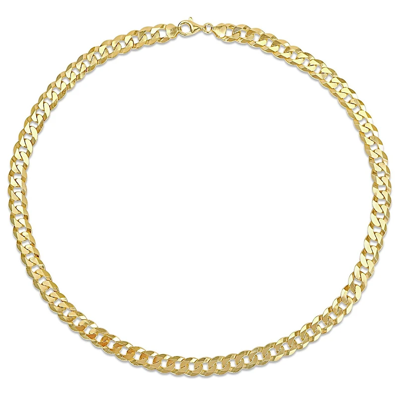 Miabella 18K Yellow Gold Plated Sterling Silver Curb Link Necklace