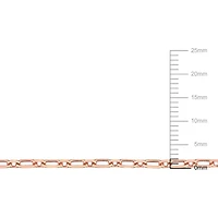 Miabella 18K Rose Gold Plated Sterling Silver Diamond Cut Figaro Rolo Chain Necklace