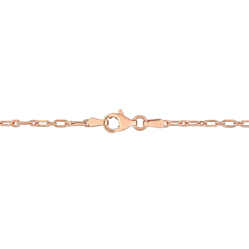 Miabella 18K Rose Gold Plated Sterling Silver Diamond Cut Figaro Rolo Chain Necklace